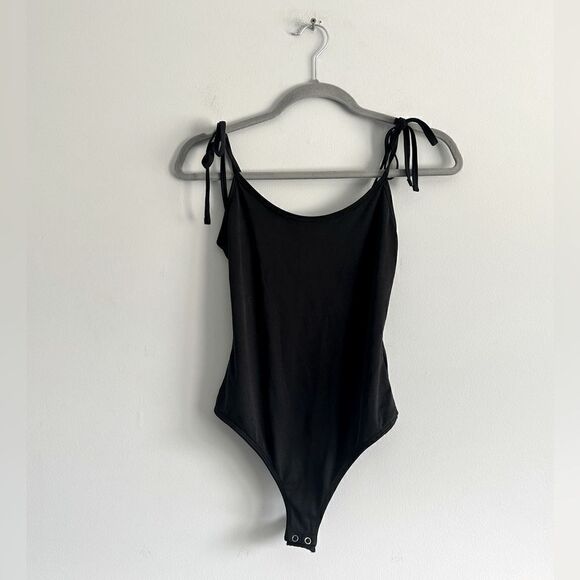 pacsun me to we tie strap tank top black bodysuit size XS - Picture 1 of 7
